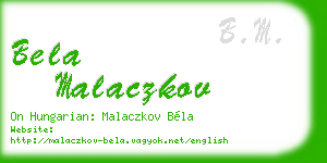 bela malaczkov business card